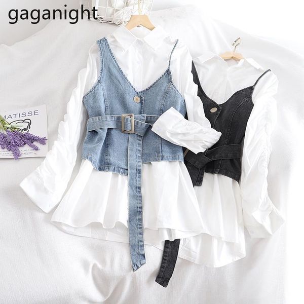 gaganight fashion women two pieces set white long shirt jeans short vest casual lady suit 2 chic korean outwear piece dress
gaganight fashion women two pieces set white long shirt jeans short vest casual lady suit 2 chic korean outwear piece dress