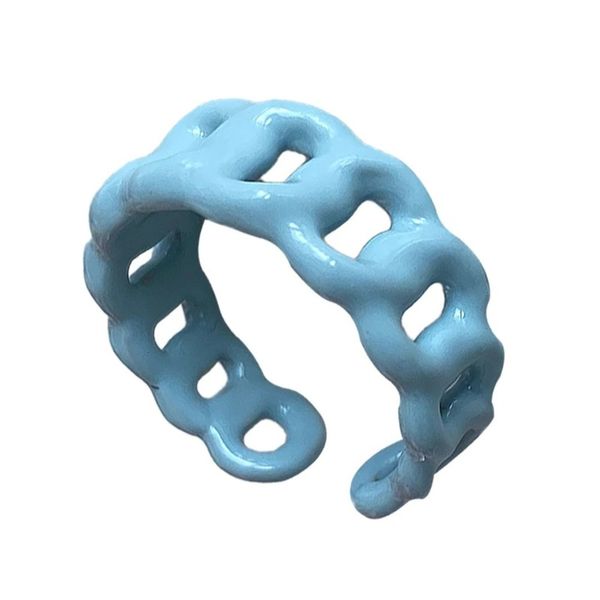 resin hollow color macaroni ring ins oil dripping chain, Black 
resin hollow color macaroni ring ins oil dripping chain, Black