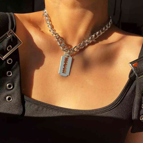 necklaces pendants lacteo simple minimalist shaver pendant jewelry for women 2021 fashion dark gothic clavicle chain choker, Silver
necklaces pendants lacteo simple minimalist shaver pendant jewelry for women 2021 fashion dark gothic clavicle chain choker, Silver