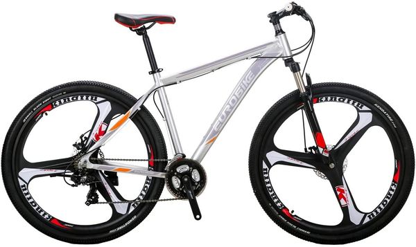 mountain bike lightweight aluminum frame front suspension daul disc brakes 21 speed mens bicycle 29er mtb (silvery) 
mountain bike lightweight aluminum frame front suspension daul disc brakes 21 speed mens bicycle 29er mtb (silvery)