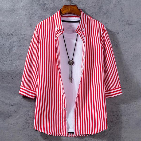 men's casual shirts 7 minutes of sleeve fashion male young students vertical stripes half shirt han edition cultivate, White;black
men's casual shirts 7 minutes of sleeve fashion male young students vertical stripes half shirt han edition cultivate, White;black
