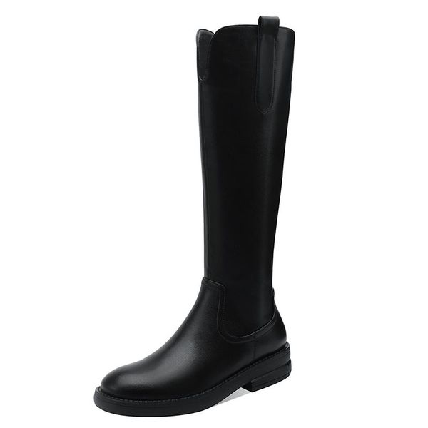 boots side zipper round toe shoes genuine leather chunky heels knee high 2021 autumn winter casual concise platform women, Black
boots side zipper round toe shoes genuine leather chunky heels knee high 2021 autumn winter casual concise platform women, Black