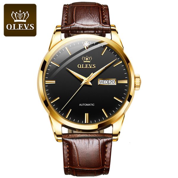 olevs luxe leather mechanical clock classic gentlemen s business men automatic waterproof man relogio masculino, Slivery;brown
olevs luxe leather mechanical clock classic gentlemen s business men automatic waterproof man relogio masculino, Slivery;brown