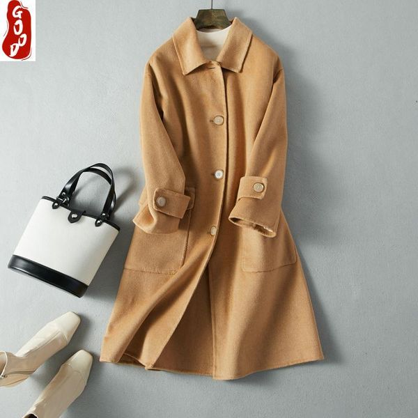 winter coat women 100% wool fall 2021 korean elegant long woolen jacket fashion ladies cahmere abrigo mujer 1921005 women's & blends, Black
winter coat women 100% wool fall 2021 korean elegant long woolen jacket fashion ladies cahmere abrigo mujer 1921005 women's & blends, Black