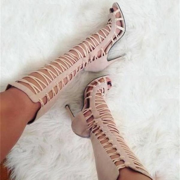 boots suede nude mode peep toe knee high leather women's straps ladies clipping high-style gladiator summer boot uk3i, Black
boots suede nude mode peep toe knee high leather women's straps ladies clipping high-style gladiator summer boot uk3i, Black