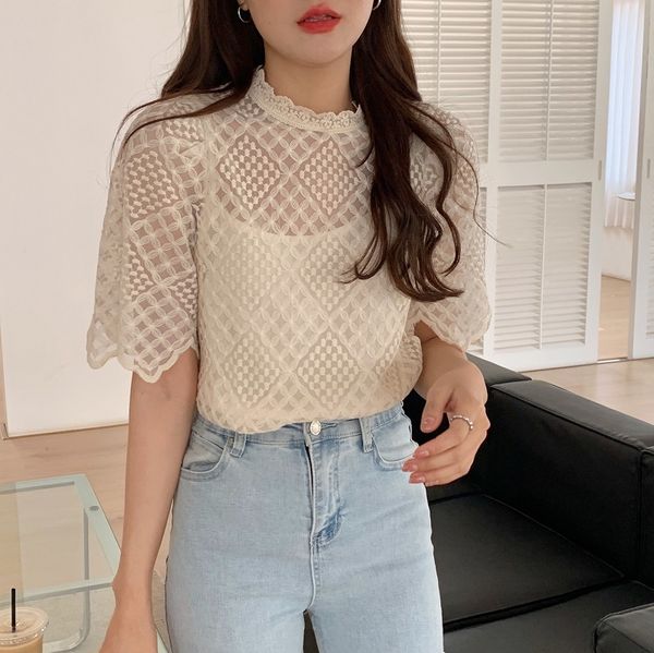 clothes for women lace t shirt spring summer ol short sleeve inner match small shirt o-neck stylish trendy slim 210515, White
clothes for women lace t shirt spring summer ol short sleeve inner match small shirt o-neck stylish trendy slim 210515, White