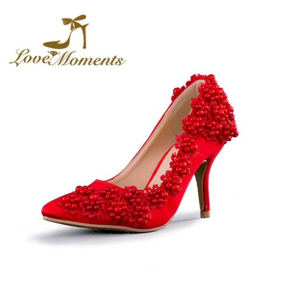 red satin pointed toe wedding shoes flowers thin heel bridal high woman pumps dress female party, Black
red satin pointed toe wedding shoes flowers thin heel bridal high woman pumps dress female party, Black