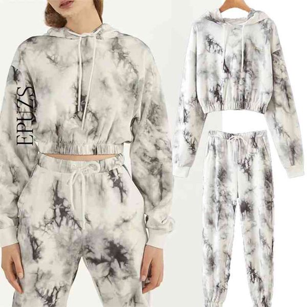 sets women vintage tie-dyed print hoodie sweatshirt and jogging trousers pants two pieces set 210521, White
sets women vintage tie-dyed print hoodie sweatshirt and jogging trousers pants two pieces set 210521, White