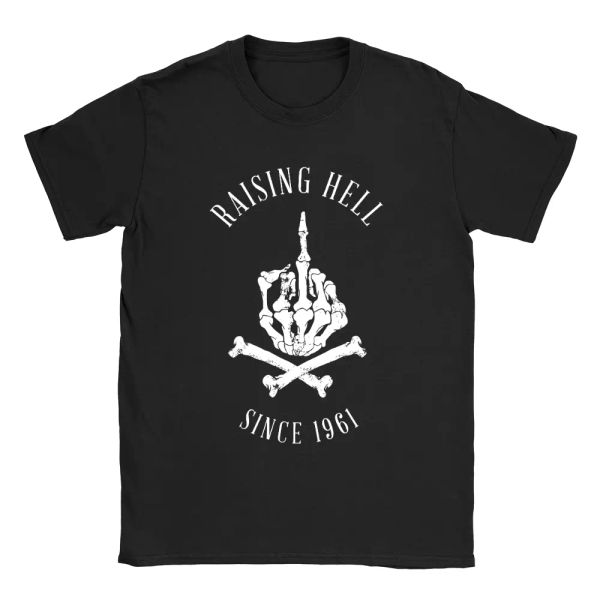 raising hell since 1961 mens t-shirt birthday biker motor rocker punk dad gift, White;black
raising hell since 1961 mens t-shirt birthday biker motor rocker punk dad gift, White;black