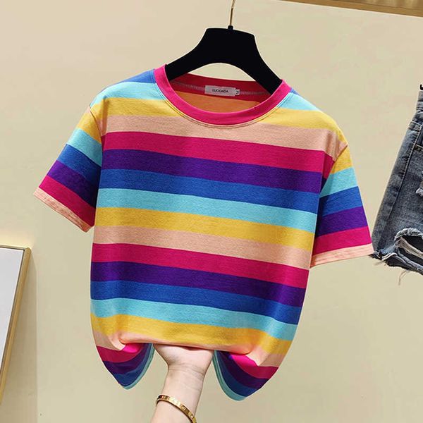 shintimes striped color cotton short sleeve t shirt women casual ladies summer s womens clothing ee femme 210615, White
shintimes striped color cotton short sleeve t shirt women casual ladies summer s womens clothing ee femme 210615, White