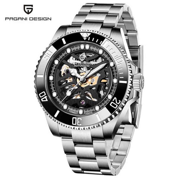 luxury skeleton mechanical watch men brand sapphire glass tourbillon automatic watches business stainless steel dive clock, Silver
luxury skeleton mechanical watch men brand sapphire glass tourbillon automatic watches business stainless steel dive clock, Silver