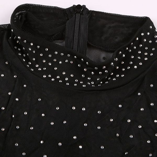 2011sebowel summer black sheer silver rhinestone mock neck bodysuit woman 2021 female perspective sleeveless mesh body clothes, Black;white
2011sebowel summer black sheer silver rhinestone mock neck bodysuit woman 2021 female perspective sleeveless mesh body clothes, Black;white