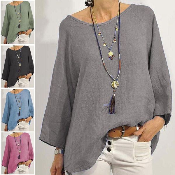 women loose blouse long sleeve plus size shirt casual cotton and linen fashion ladies clothing women's blouses & shirts, White
women loose blouse long sleeve plus size shirt casual cotton and linen fashion ladies clothing women's blouses & shirts, White