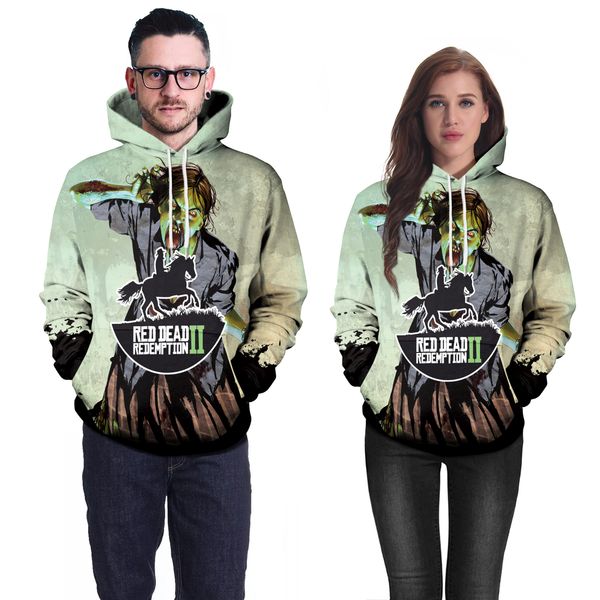 red dead revision hoodie zombie digital printing 3d spring and autumn couple fashion, Black
red dead revision hoodie zombie digital printing 3d spring and autumn couple fashion, Black