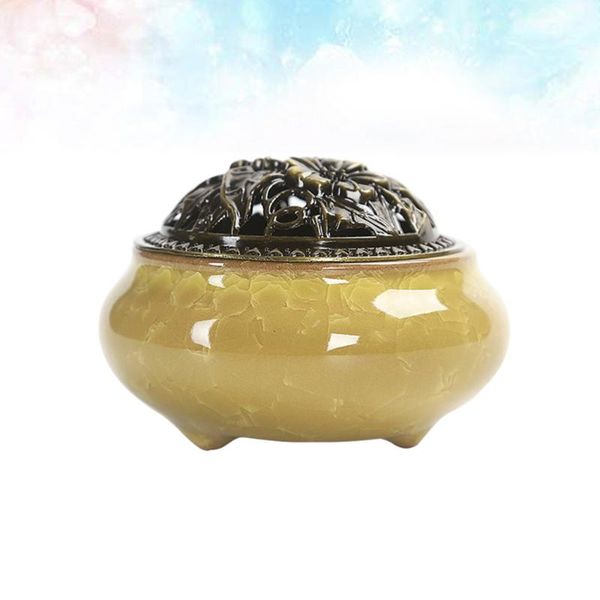 fragrance lamps cone incense burner with alloy calabash stick holder ceramic ash catcher tray bowl (yellow)
fragrance lamps cone incense burner with alloy calabash stick holder ceramic ash catcher tray bowl (yellow)