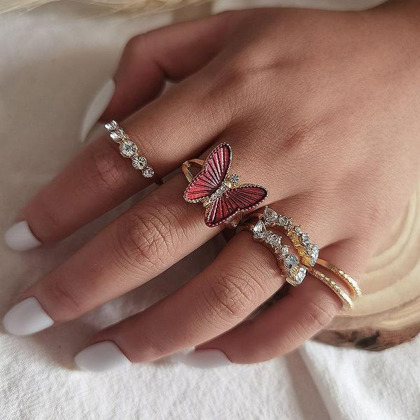 pcs/set vintage rings set women elegant butterfly geometric crystal gold color party wedding joint ring bohemian charm jewelry cluster, Golden;silver
pcs/set vintage rings set women elegant butterfly geometric crystal gold color party wedding joint ring bohemian charm jewelry cluster, Golden;silver