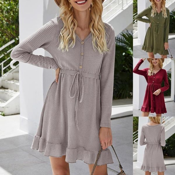 casual dresses @ long sleeve belt button women dress boho summer beach loose solid color v-neck autumn 2021, Black;gray
casual dresses @ long sleeve belt button women dress boho summer beach loose solid color v-neck autumn 2021, Black;gray