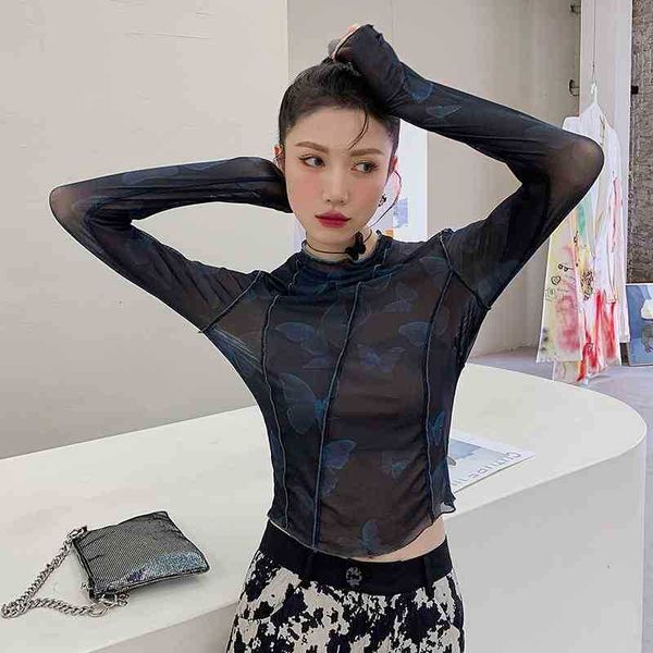 women's t-shirt mesh long sleeve tees patchwork bodycon tshirt black see through crop fashion t shirt wom qosw, White
women's t-shirt mesh long sleeve tees patchwork bodycon tshirt black see through crop fashion t shirt wom qosw, White