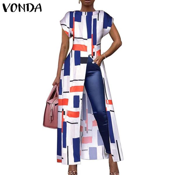 women's blouses & shirts women'shirts casual tunic female high split long blouse vonda ol party beach holiday printed feminina pl, White
women's blouses & shirts women'shirts casual tunic female high split long blouse vonda ol party beach holiday printed feminina pl, White