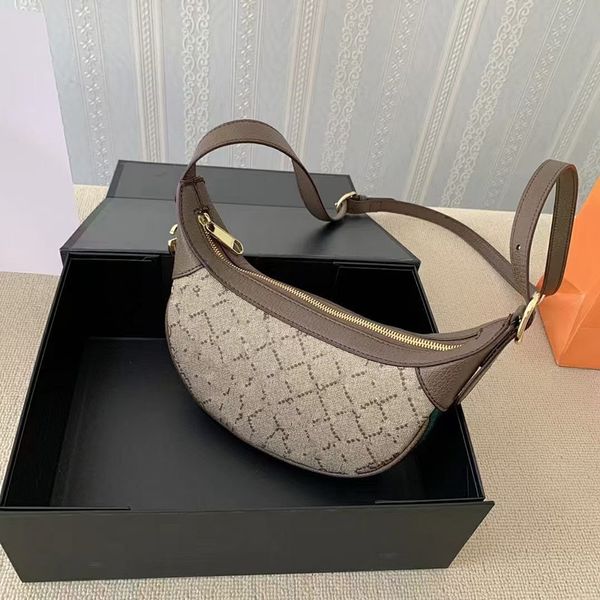 2021 new shoulder bag men and women underarm bag female designer leather crescent bag handbag purse