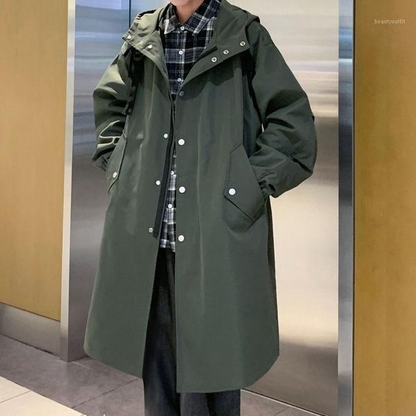 men's trench coats 2021 autumn listing streetwear windbreaker long coat jacket loose broad black clothes recommend, Tan;black
men's trench coats 2021 autumn listing streetwear windbreaker long coat jacket loose broad black clothes recommend, Tan;black