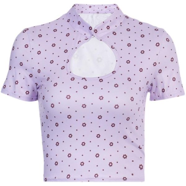 women's t-shirt summer dresses amazon detonation product cheongsam wind small calico printing short sleeve jacket that show hilum femal, White
women's t-shirt summer dresses amazon detonation product cheongsam wind small calico printing short sleeve jacket that show hilum femal, White