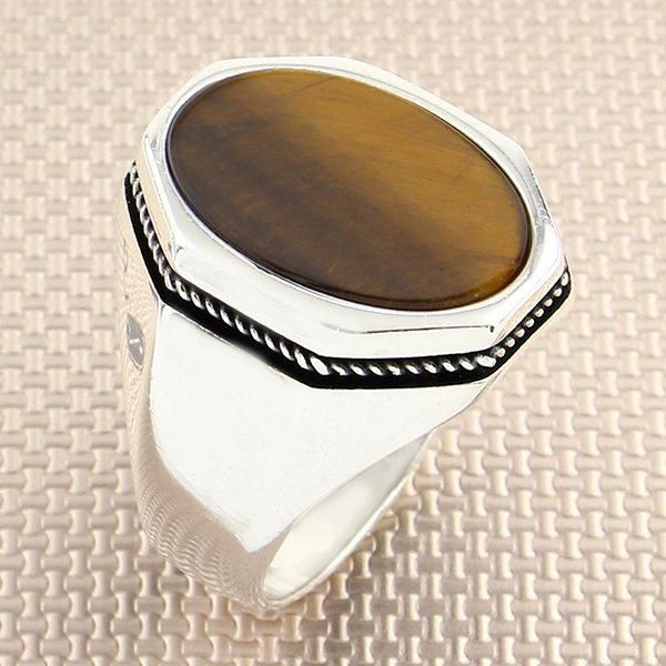 plain oval brown tiger eye stone silver ring vintage men made in turkey solid 925 sterling cluster rings, Golden;silver
plain oval brown tiger eye stone silver ring vintage men made in turkey solid 925 sterling cluster rings, Golden;silver