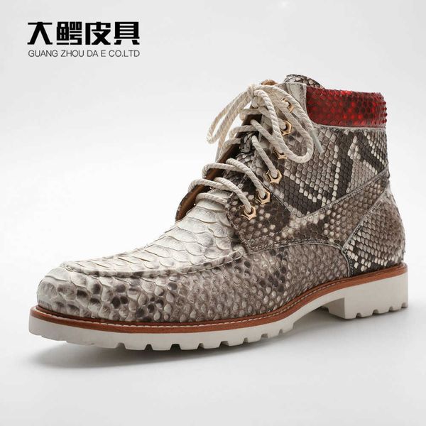2021 python leather men's shoes leather medium high men's martin boots british casual boots, Black
2021 python leather men's shoes leather medium high men's martin boots british casual boots, Black