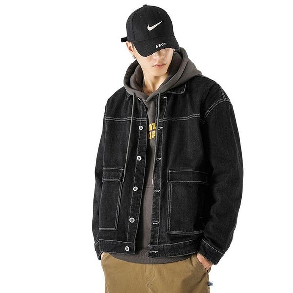 men's jackets 2021 black denim jacket autumn korean ins trend loose wild tide brand fashion top, Black;brown
men's jackets 2021 black denim jacket autumn korean ins trend loose wild tide brand fashion top, Black;brown