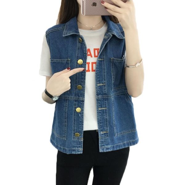 women's vests spring summer denim vest women plus size 5xl casual sleeveless waistcoats female short coat harajuku jeans jacket 788, Black;white
women's vests spring summer denim vest women plus size 5xl casual sleeveless waistcoats female short coat harajuku jeans jacket 788, Black;white