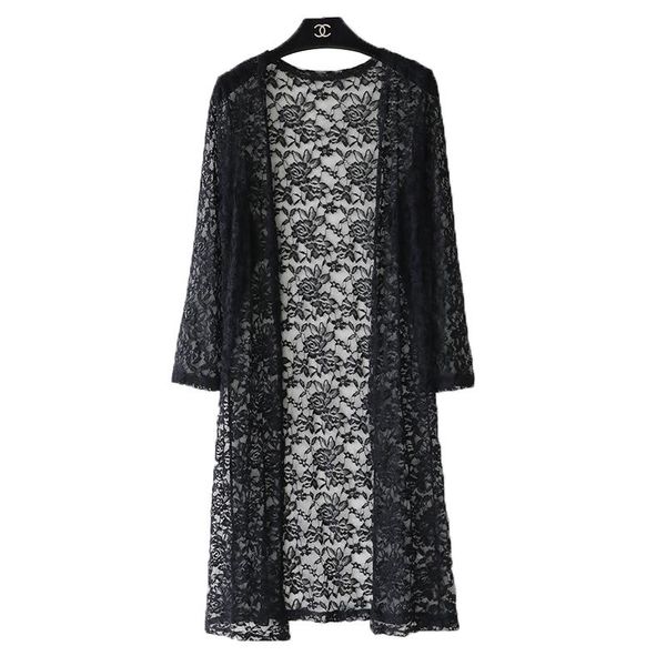 women's trench coats 2021 summer fashion lace feminine coat long windbreaker korean version seelve cardigan for women, Tan;black
women's trench coats 2021 summer fashion lace feminine coat long windbreaker korean version seelve cardigan for women, Tan;black