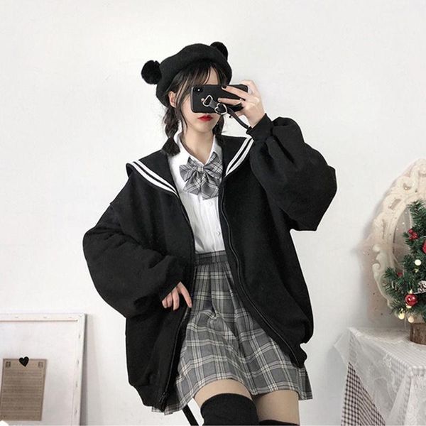 women's hoodies & sweatshirts sailor suit women hoodie goth skeleton print autumn winter zipper up harajuku sweatshirt gothic clothes, Black
women's hoodies & sweatshirts sailor suit women hoodie goth skeleton print autumn winter zipper up harajuku sweatshirt gothic clothes, Black