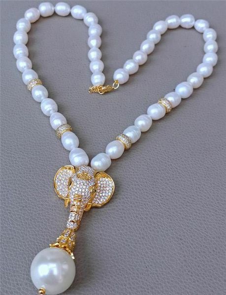 pendant necklaces habitoo elegant 10-11mm white rice freshwater pearl choker necklace for women jewelry golden elephant cubic zircon gift, Silver
pendant necklaces habitoo elegant 10-11mm white rice freshwater pearl choker necklace for women jewelry golden elephant cubic zircon gift, Silver