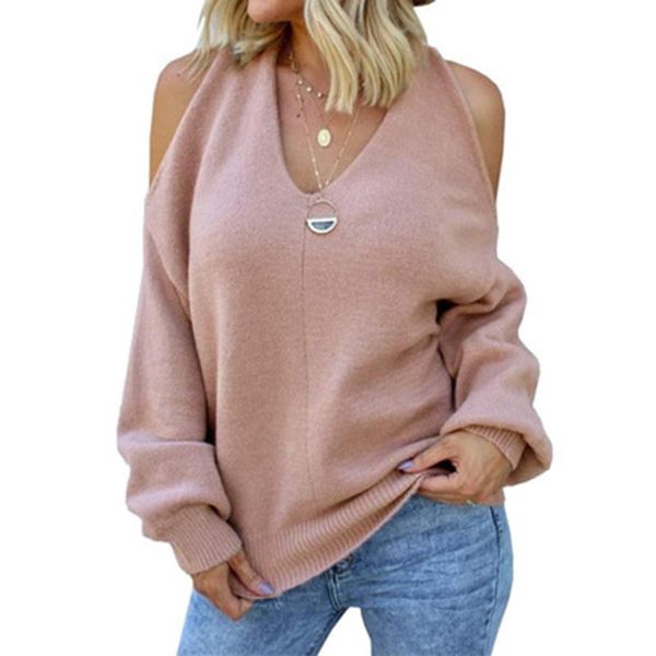 women's sweaters v-neck off-shoulder sweater 2021 autumn and winter clothing cross wrapped chest backless female, White;black
women's sweaters v-neck off-shoulder sweater 2021 autumn and winter clothing cross wrapped chest backless female, White;black