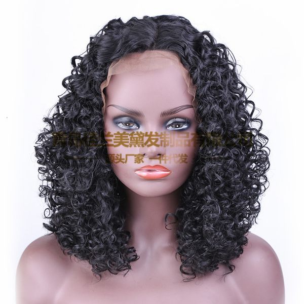 lace chemical fiber wig front short curly hair bobo button head cover natural black semi hand woven high temperature silk, Black;brown
lace chemical fiber wig front short curly hair bobo button head cover natural black semi hand woven high temperature silk, Black;brown