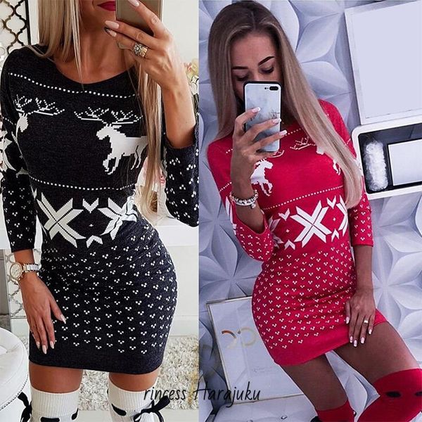 womens fall/winter christmas dress ladies long sleeve xmas knitting dresses deer print vestidos cortos casual, Black;gray
womens fall/winter christmas dress ladies long sleeve xmas knitting dresses deer print vestidos cortos casual, Black;gray