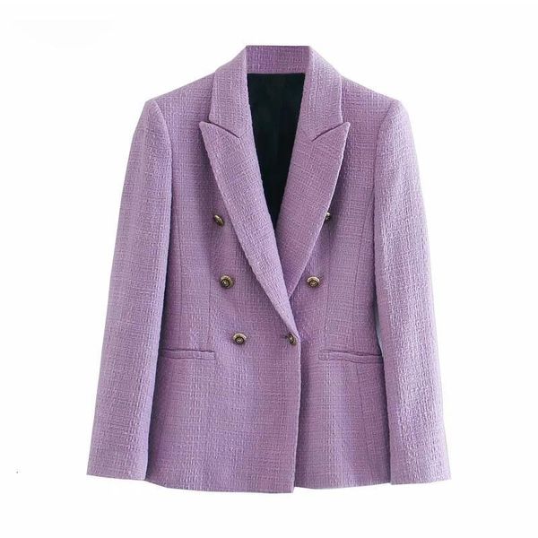 women's suits & blazers fashion double breasted purple tweed blazer women office wear chic jacket coat elegant long sleeve outerwe, White;black
women's suits & blazers fashion double breasted purple tweed blazer women office wear chic jacket coat elegant long sleeve outerwe, White;black