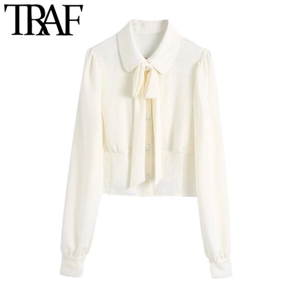 traf women fashion with bow cropped blouses vintage lantern sleeve bejewelled buttons female shirts chic 210415, White
traf women fashion with bow cropped blouses vintage lantern sleeve bejewelled buttons female shirts chic 210415, White