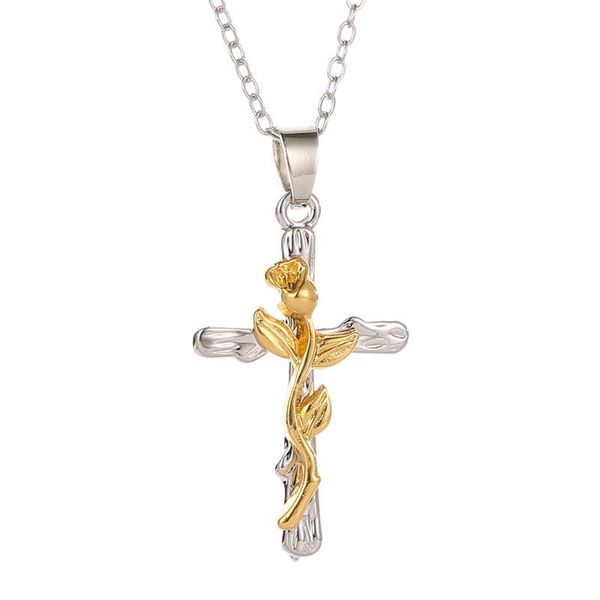 necklace classic retro leaves jesus cross fashion men and women neck chain clavicle chains, Silver
necklace classic retro leaves jesus cross fashion men and women neck chain clavicle chains, Silver