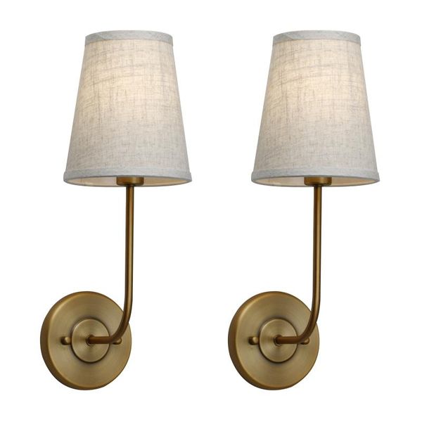 permo set of 2 classic country industrial wall lamp with flared funnel linen fabric shade bedroom bedside reading light
permo set of 2 classic country industrial wall lamp with flared funnel linen fabric shade bedroom bedside reading light