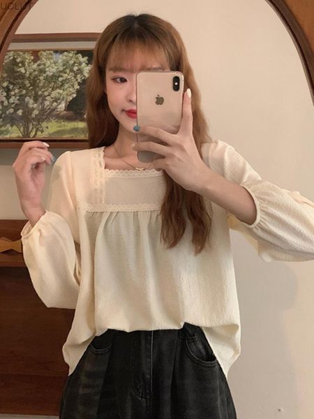women's blouses & shirts french gentle wind square collar chic clothes design sense of minority early autumn thin 2021 long sleeve shir, White
women's blouses & shirts french gentle wind square collar chic clothes design sense of minority early autumn thin 2021 long sleeve shir, White