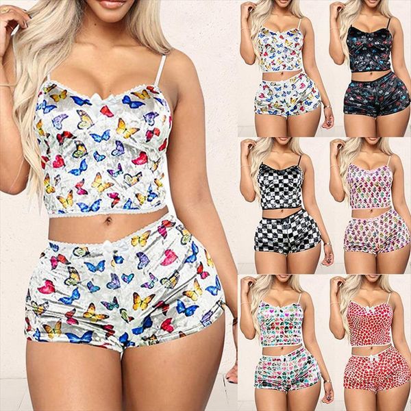 2 pieces pyjamas butterfly printed women sleepwear soft nightwear suit lace lingerie set pleated sets lady loose shorts, Black;red
2 pieces pyjamas butterfly printed women sleepwear soft nightwear suit lace lingerie set pleated sets lady loose shorts, Black;red
