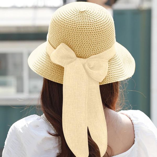 wide brim hats cute women straw hat with bowknot streamers lady classic flat caps 2021 summer holiday travel sunshade beach a40, Blue;gray
wide brim hats cute women straw hat with bowknot streamers lady classic flat caps 2021 summer holiday travel sunshade beach a40, Blue;gray