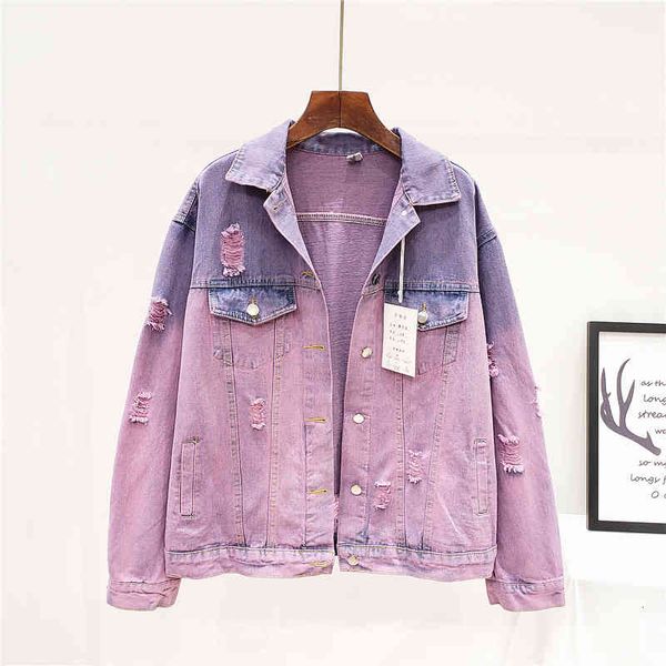 women's jackets fashion hit color holes denim women outerwear harajuku loose long sleeve short washed jeans coat streetwear female, Black;brown
women's jackets fashion hit color holes denim women outerwear harajuku loose long sleeve short washed jeans coat streetwear female, Black;brown