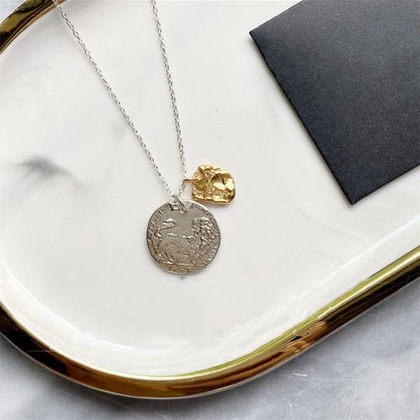 alighieri lion engraved coin handmade vintage 24k gold plated necklace european and american fashion jewelry factory direct sales, Silver
alighieri lion engraved coin handmade vintage 24k gold plated necklace european and american fashion jewelry factory direct sales, Silver