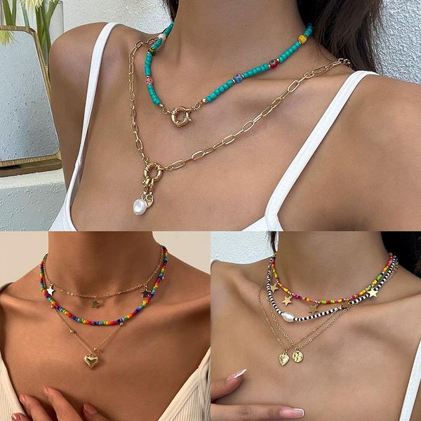chains 1set retro hit color rice bead necklace female simple bohemian style tassel hand-woven girlfriend gifs, Silver
chains 1set retro hit color rice bead necklace female simple bohemian style tassel hand-woven girlfriend gifs, Silver