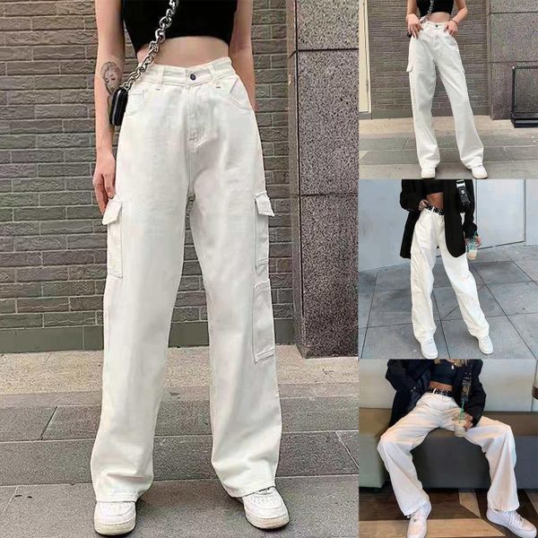 women's jeans streetwear high waist european and american style multi-pocket straight-leg drape high-waist, Blue
women's jeans streetwear high waist european and american style multi-pocket straight-leg drape high-waist, Blue