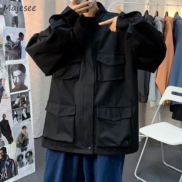men jackets stand collar solid vintage cargo harajuku teenager bf baggy jacket coats multi-pockets oversize 3xl ulzzang outwear men's, Black;brown
men jackets stand collar solid vintage cargo harajuku teenager bf baggy jacket coats multi-pockets oversize 3xl ulzzang outwear men's, Black;brown