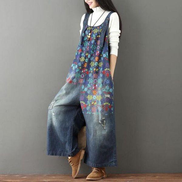 women's jumpsuits & rompers autumn vintage print holes jeans jumpsuit women casual plus siz wide legs bib overalls female drop crotch d, Black;white
women's jumpsuits & rompers autumn vintage print holes jeans jumpsuit women casual plus siz wide legs bib overalls female drop crotch d, Black;white