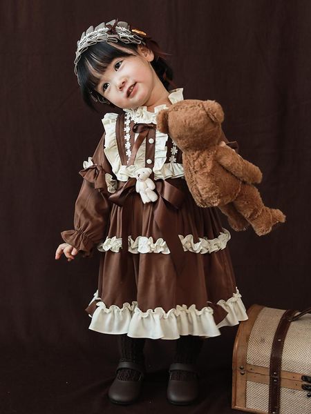 girl's dresses girls clothes spring 2021 bow-knot bear lolita waisted baby dress, Red;yellow
girl's dresses girls clothes spring 2021 bow-knot bear lolita waisted baby dress, Red;yellow